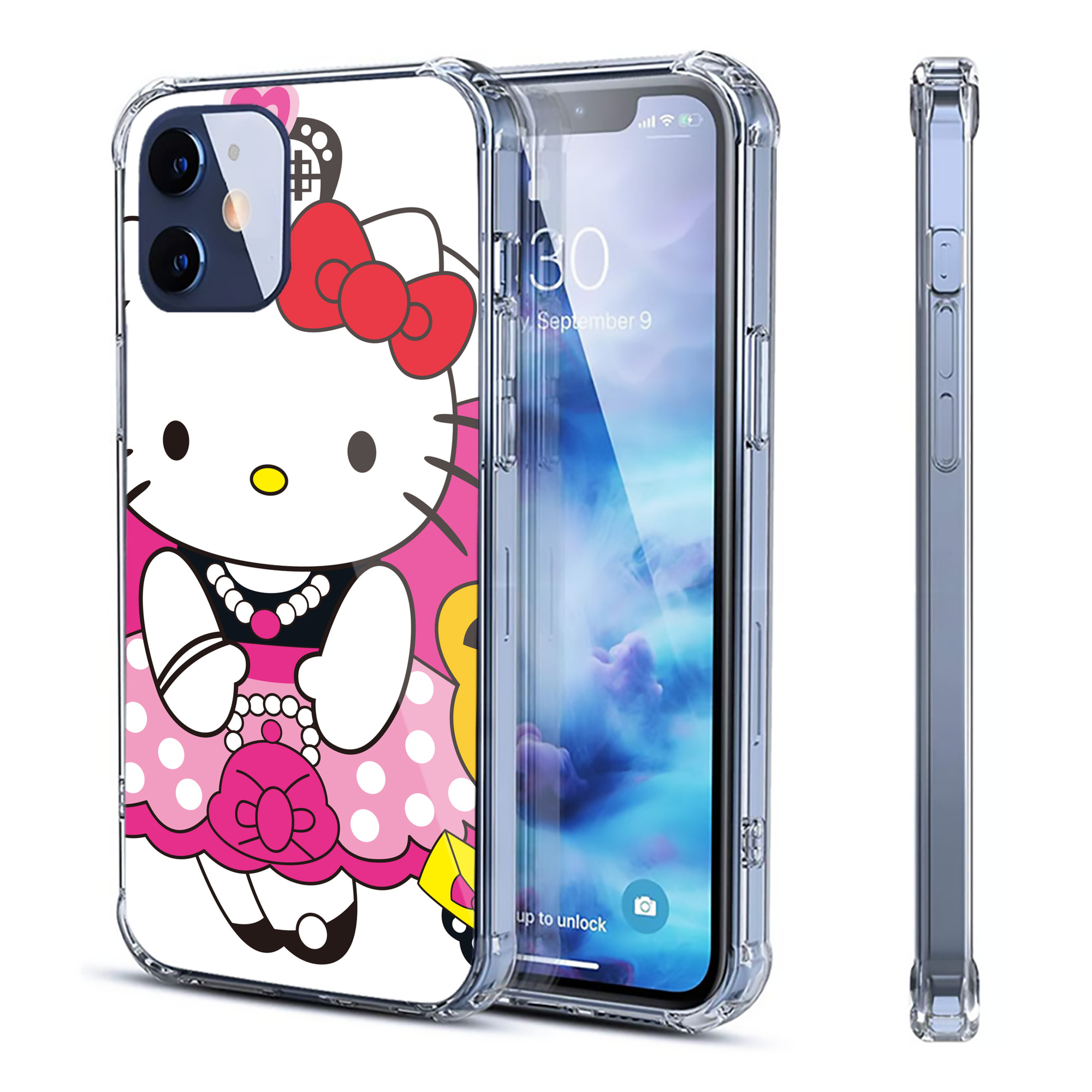 （画像用） Hello Kitty ハローキティ 【iPhone 12シリーズ対応】透明スマホケース（クリアソフトケース）